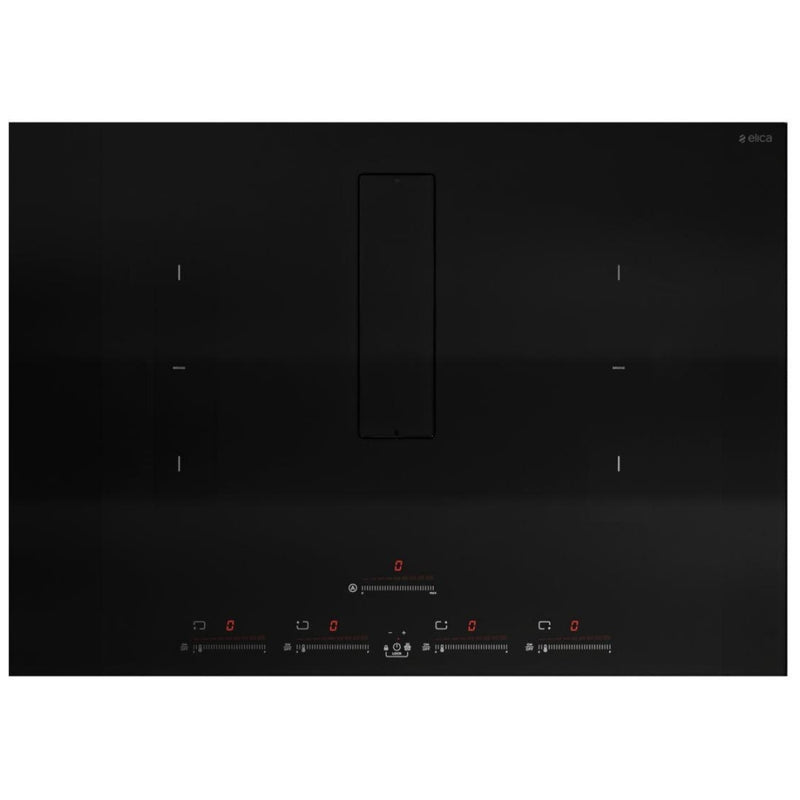 Elica ENF430BL Electric Cooktop, 30 inch Exterior Width, 4 Burners, Downdraft, 3,700 W Highest Element, Black colour