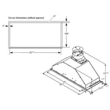 Elica EPR628S1 Cabinet Insert, 28 inch Exterior Width, 600 CFM, LED, Baffle Filter, Stainless Steel colour