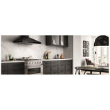 Elica EVR630BL Range Hood, 30 inch Exterior Width, Wall Mounted, 600 CFM, LED, Aluminum Mesh Filter, Black Glass colour Blower Included