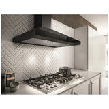 Elica EVR630BL Range Hood, 30 inch Exterior Width, Wall Mounted, 600 CFM, LED, Aluminum Mesh Filter, Black Glass colour Blower Included
