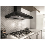 Elica EVR630BL Range Hood, 30 inch Exterior Width, Wall Mounted, 600 CFM, LED, Aluminum Mesh Filter, Black Glass colour Blower Included