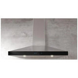 Elica EVR636S2 Range Hood, 36 inch Exterior Width, Wall Mounted, 600 CFM, LED, Aluminum Mesh Filter, Black Glass colour Blower Included