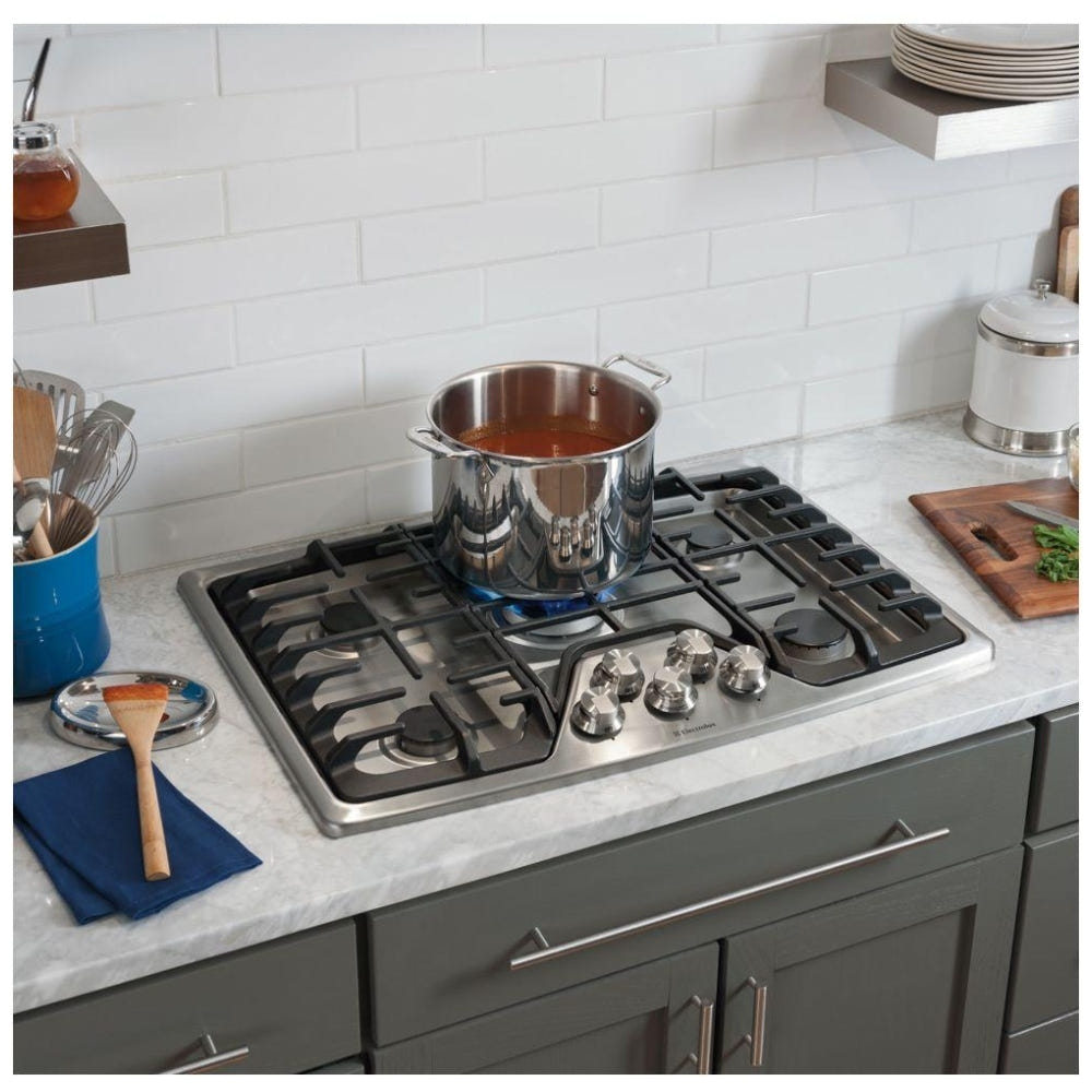 Electrolux EW30GC60PS Gas Cooktop, 30 inch Exterior Width, Gas, 5 Burners, Stainless Steel colour