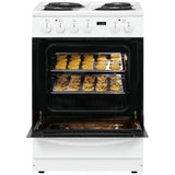 Frigidaire FCFC241CAW Electric Range, 1.9 cu. ft. Capacity, 24 inch Exterior Width, Convection, 4 Burners, Storage Drawer, Manual Clean, 2,400 W Highest Element, White colour