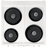 Frigidaire FCFC241CAW Electric Range, 1.9 cu. ft. Capacity, 24 inch Exterior Width, Convection, 4 Burners, Storage Drawer, Manual Clean, 2,400 W Highest Element, White colour