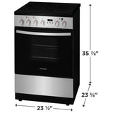 Frigidaire FCFE242CAS Electric Range, 1.9 cu. ft. Capacity, 24 inch Exterior Width, Convection, 4 Burners, Storage Drawer, Manual Clean, 1,800 W Highest Element, Stainless Steel colour