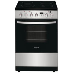 Frigidaire FCFE242CAS Electric Range, 1.9 cu. ft. Capacity, 24 inch Exterior Width, Convection, 4 Burners, Storage Drawer, Manual Clean, 1,800 W Highest Element, Stainless Steel colour