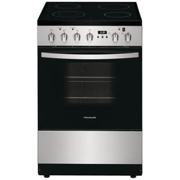 Frigidaire FCFE242CAS Electric Range, 1.9 cu. ft. Capacity, 24 inch Exterior Width, Convection, 4 Burners, Storage Drawer, Manual Clean, 1,800 W Highest Element, Stainless Steel colour