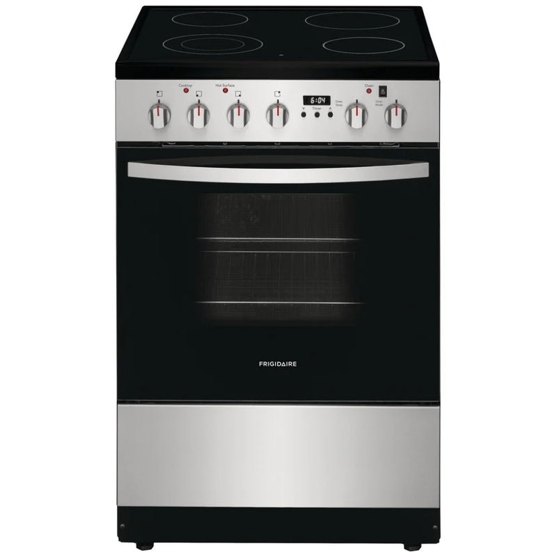 Frigidaire FCFE242CAS Electric Range, 1.9 cu. ft. Capacity, 24 inch Exterior Width, Convection, 4 Burners, Storage Drawer, Manual Clean, 1,800 W Highest Element, Stainless Steel colour