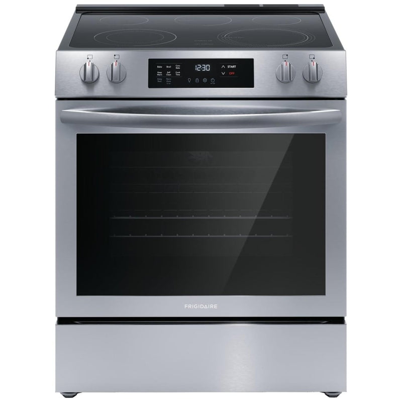 Frigidaire FCFE308CAS Electric Range, 5.3 cu. ft. Capacity, 30 inch Exterior Width, Convection, 5 Burners, Storage Drawer, Self Clean, 3,200 W Highest Element, Stainless Steel colour