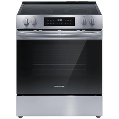 Frigidaire FCFE308CBS Electric Range, 5.3 cu. ft. Capacity, 30 inch Exterior Width, Convection, 5 Burners, Storage Drawer, Air Fry, Steam Clean, 3,500 W Highest Element, Stainless Steel colour, EvenTemp® Burner, Extra Wide Store-More™ Drawer