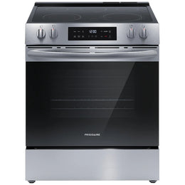 Frigidaire FCFE308CBS Electric Range, 5.3 cu. ft. Capacity, 30 inch Exterior Width, Convection, 5 Burners, Storage Drawer, Air Fry, Steam Clean, 3,500 W Highest Element, Stainless Steel colour, EvenTemp® Burner, Extra Wide Store-More™ Drawer