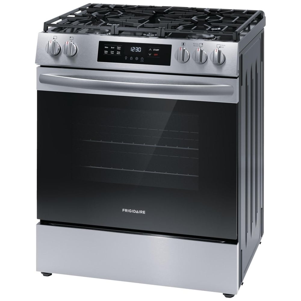 Frigidaire 30" Front Control Gas Ranges with Quick Boil FCFG3062AS