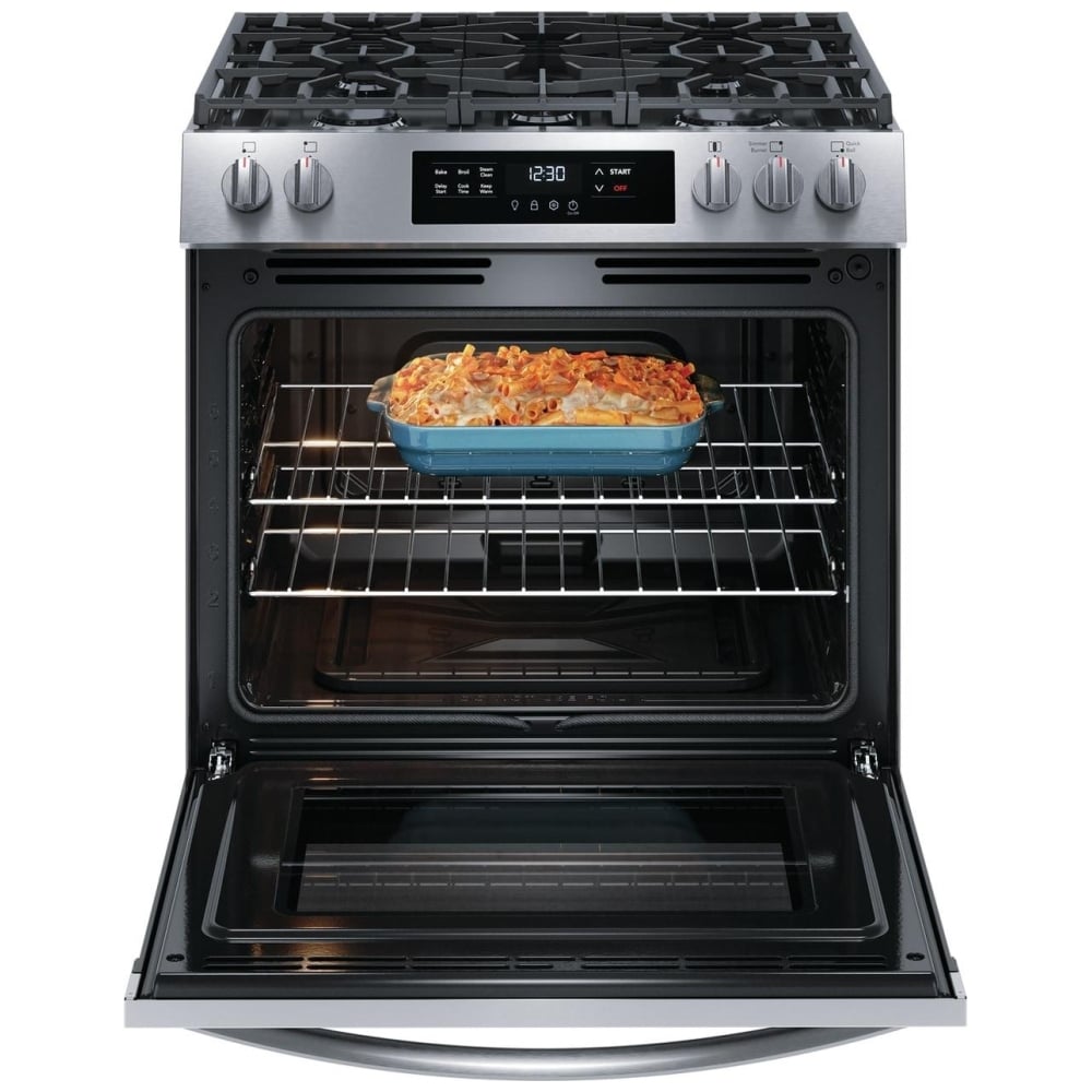 Frigidaire 30" Front Control Gas Ranges with Quick Boil FCFG3062AS