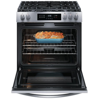 Frigidaire 30" Front Control Gas Ranges with Quick Boil FCFG3062AS