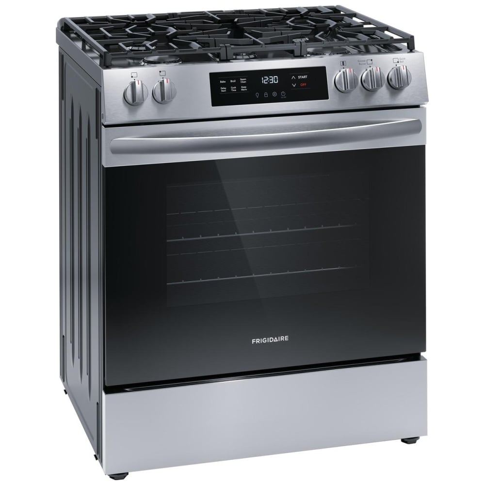 Frigidaire 30" Front Control Gas Ranges with Quick Boil FCFG3062AS