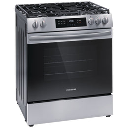 Frigidaire FCFG3062AS Gas Range, 5 cu. ft. Capacity, 30 inch Exterior Width, Self Clean, 5 Burners, Storage Drawer, 18,000 BTU Highest Burner, Stainless Steel colour