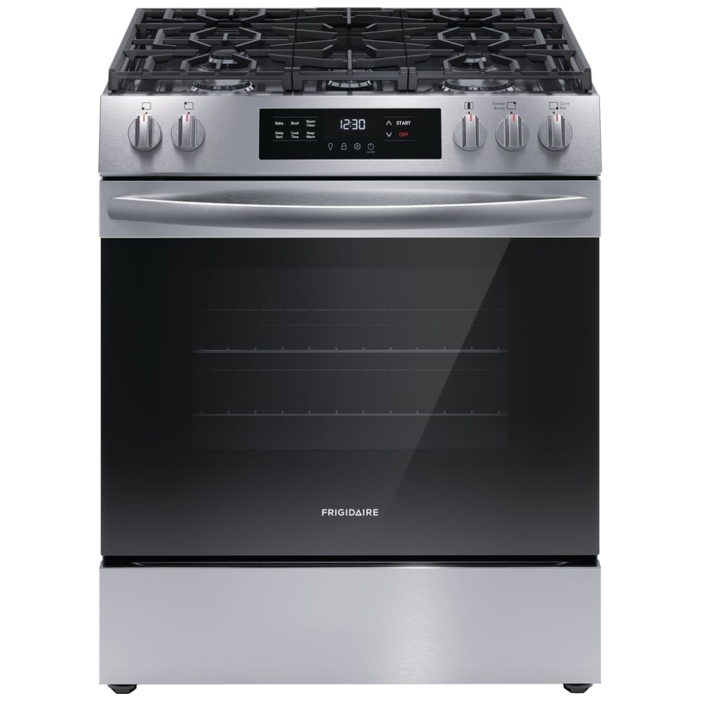 Frigidaire 30" Front Control Gas Ranges with Quick Boil FCFG3062AS