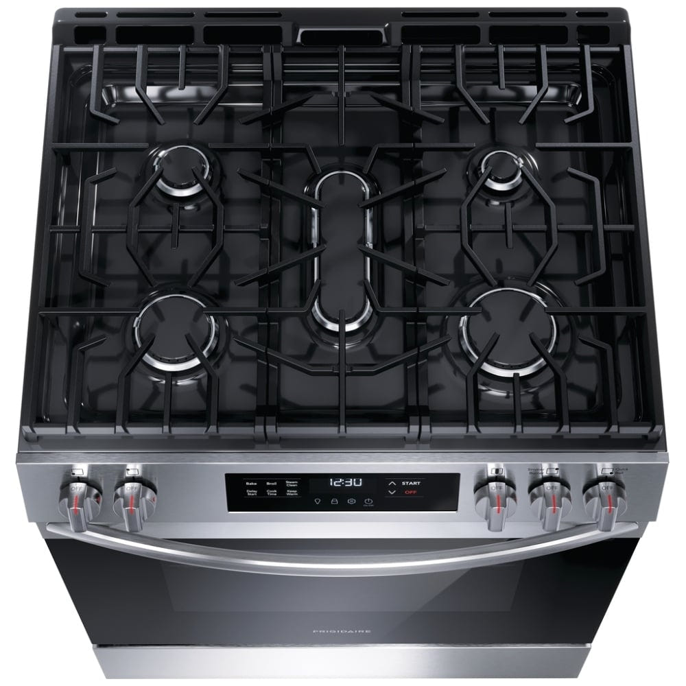 Frigidaire 30" Front Control Gas Ranges with Quick Boil FCFG3062AS