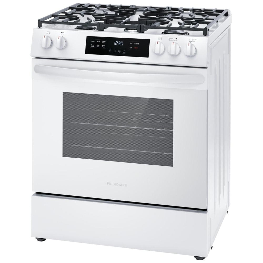 Frigidaire 30" Front Control Gas Ranges with Quick Boil FCFG3062AW
