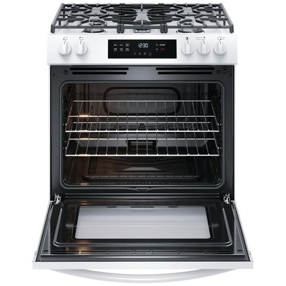 Frigidaire 30" Front Control Gas Ranges with Quick Boil FCFG3062AW