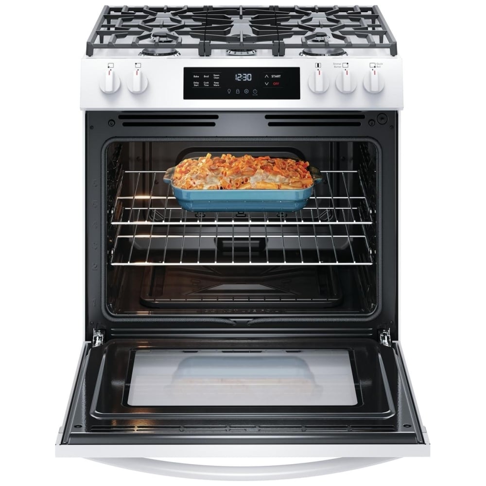 Frigidaire 30" Front Control Gas Ranges with Quick Boil FCFG3062AW