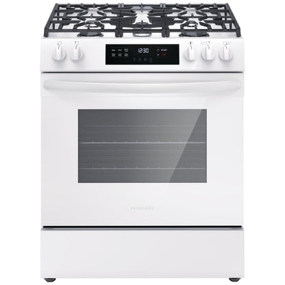 Frigidaire 30" Front Control Gas Ranges with Quick Boil FCFG3062AW