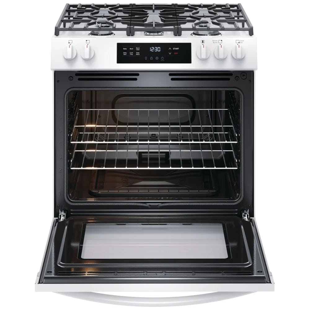 Frigidaire 30" Front Control Gas Ranges with Quick Boil FCFG3062AW