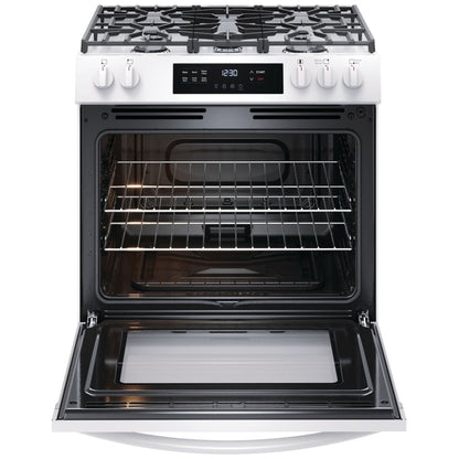 Frigidaire 30" Front Control Gas Ranges with Quick Boil FCFG3062AW