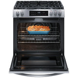 Frigidaire FCFG3082BS Gas Range, 5.1 cu. ft. Capacity, 30 inch Exterior Width, Steam Clean, Convection, 5 Burners, Storage Drawer, Air Fry, 18,000 BTU Highest Burner, Stainless Steel colour