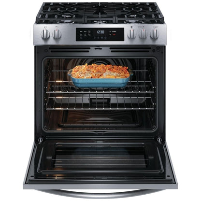 Frigidaire 30" Front Control Gas Ranges with Convection Bake FCFG3083AS