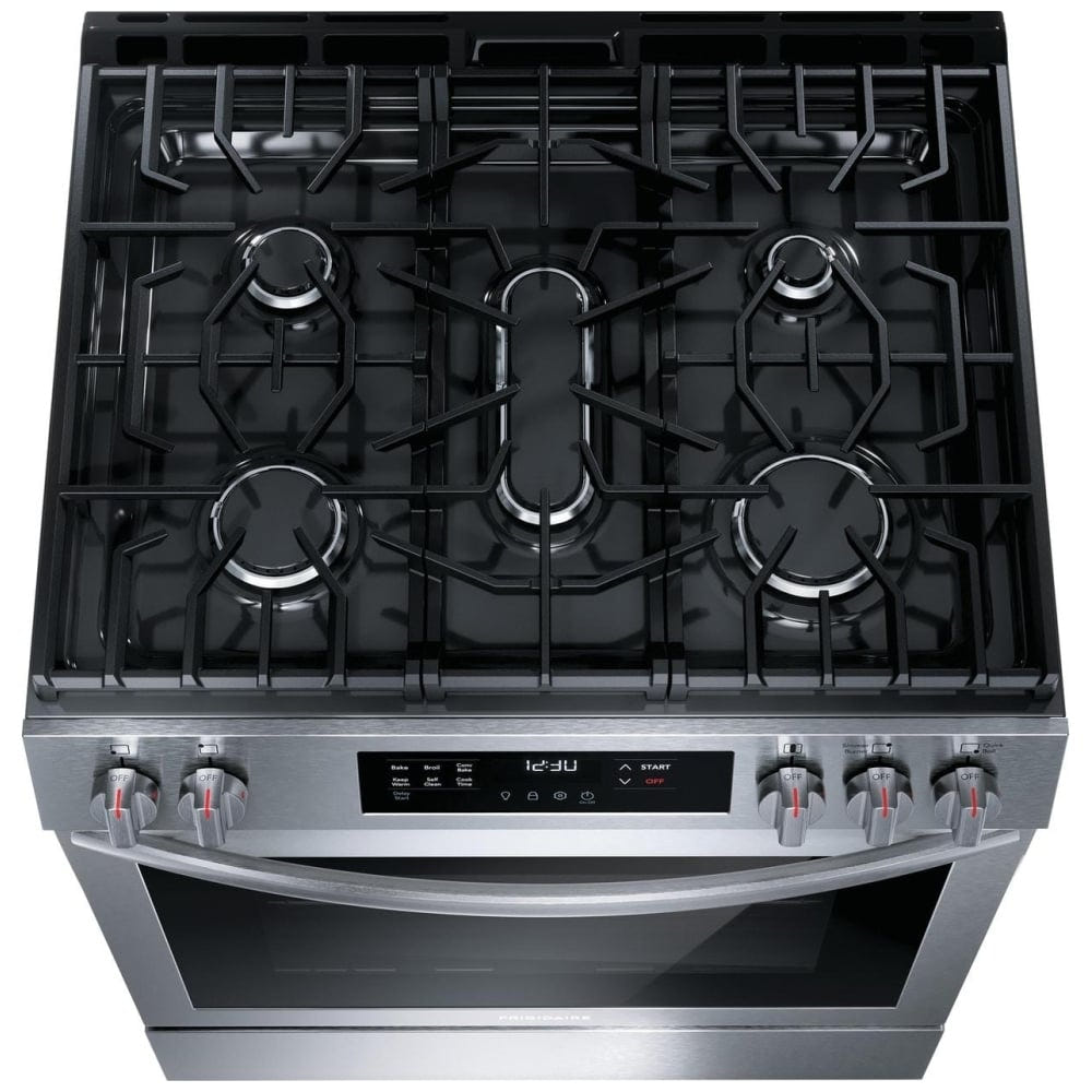 Frigidaire 30" Front Control Gas Ranges with Convection Bake FCFG3083AS