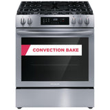 Frigidaire FCFG3083AS Gas Range, 5.1 cu. ft. Capacity, 30 inch Exterior Width, Self Clean, Convection, 5 Burners, Storage Drawer, 18,000 BTU Highest Burner, Stainless Steel colour