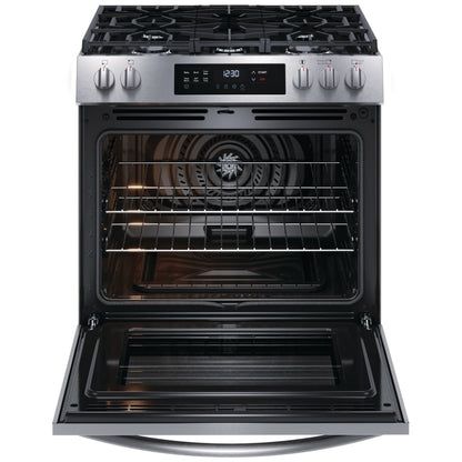 Frigidaire 30" Front Control Gas Ranges with Convection Bake FCFG3083AS