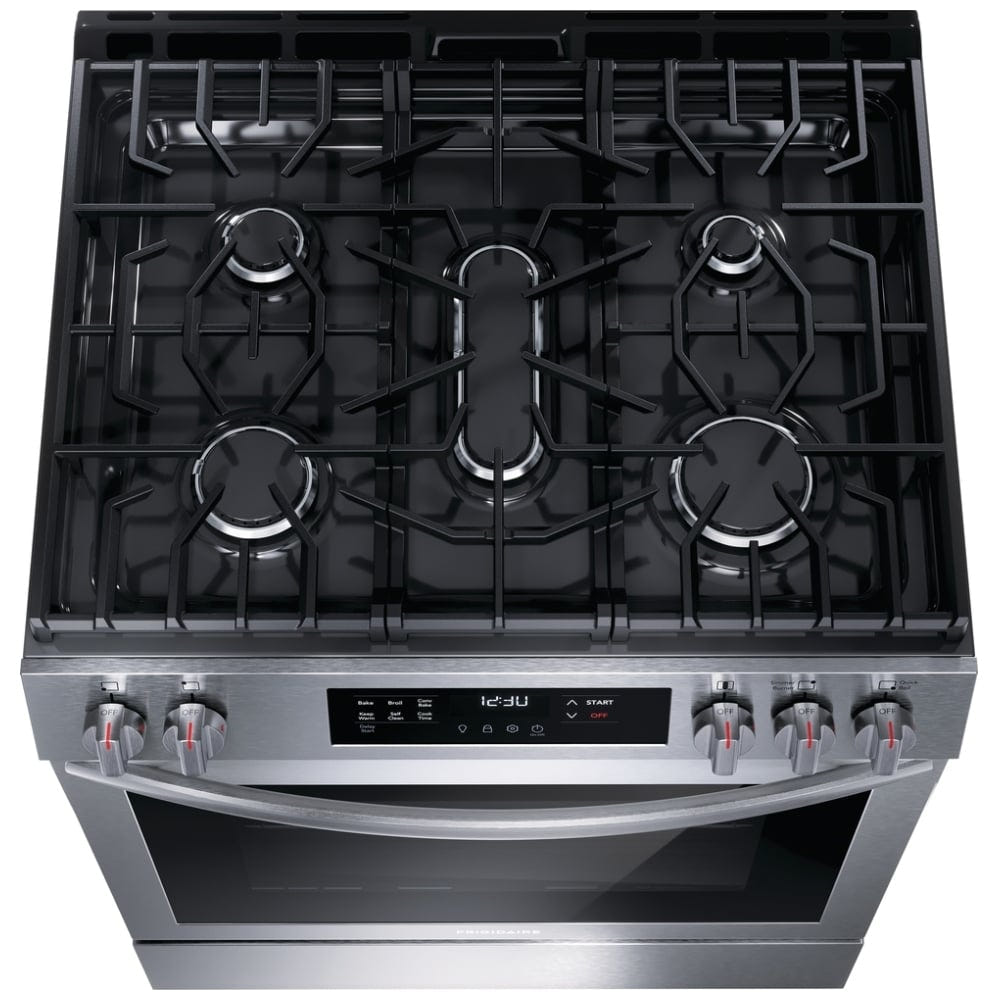 Frigidaire 30" Front Control Gas Ranges with Convection Bake FCFG3083AS