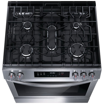 Frigidaire 30" Front Control Gas Ranges with Convection Bake FCFG3083AS
