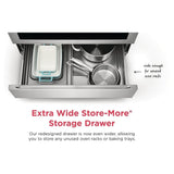 Frigidaire FCFG3083AS Gas Range, 5.1 cu. ft. Capacity, 30 inch Exterior Width, Self Clean, Convection, 5 Burners, Storage Drawer, 18,000 BTU Highest Burner, Stainless Steel colour