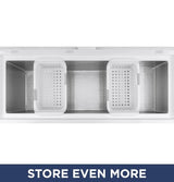 GE FCM16SLWW Chest Freezer, 65 inch Width, 15.7 cu. ft. Capacity, Manual, Interior Light (Freezer), White colour