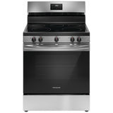 Frigidaire FCRE305CBS Electric Range, 5.3 cu. ft. Capacity, 30 inch Exterior Width, 5 Burners, Storage Drawer, Manual Clean, 3,000 W Highest Element, Stainless Steel colour