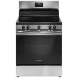 Frigidaire FCRE305CBS Electric Range, 5.3 cu. ft. Capacity, 30 inch Exterior Width, 5 Burners, Storage Drawer, Manual Clean, 3,000 W Highest Element, Stainless Steel colour