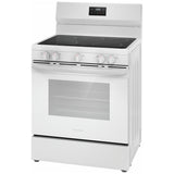 Frigidaire FCRE305CBW Electric Range, 5.3 cu. ft. Capacity, 30 inch Exterior Width, 5 Burners, Storage Drawer, Manual Clean, 3,000 W Highest Element, White colour