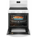 Frigidaire FCRE305CBW Electric Range, 5.3 cu. ft. Capacity, 30 inch Exterior Width, 5 Burners, Storage Drawer, Manual Clean, 3,000 W Highest Element, White colour