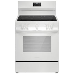 Frigidaire FCRE305CBW Electric Range, 5.3 cu. ft. Capacity, 30 inch Exterior Width, 5 Burners, Storage Drawer, Manual Clean, 3,000 W Highest Element, White colour