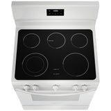 Frigidaire FCRE305CBW Electric Range, 5.3 cu. ft. Capacity, 30 inch Exterior Width, 5 Burners, Storage Drawer, Manual Clean, 3,000 W Highest Element, White colour