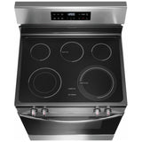 Frigidaire FCRE306CAS Electric Range, 5.3 cu. ft. Capacity, 30 inch Exterior Width, 5 Burners, Storage Drawer, Steam Clean, 3,200 W Highest Element, Stainless Steel colour