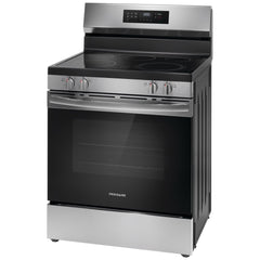 Frigidaire FCRE306CAS Electric Range, 5.3 cu. ft. Capacity, 30 inch Exterior Width, 5 Burners, Storage Drawer, Steam Clean, 3,200 W Highest Element, Stainless Steel colour