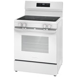 Frigidaire FCRE306CAW Electric Range, 5.3 cu. ft. Capacity, 30 inch Exterior Width, 5 Burners, Storage Drawer, Steam Clean, 3,200 W Highest Element, White colour
