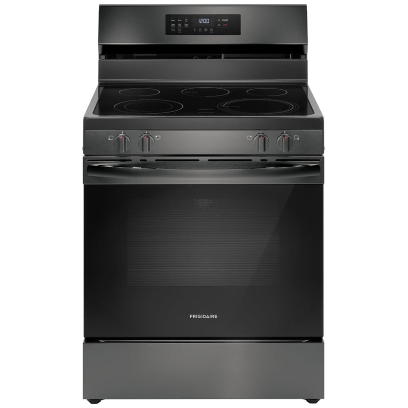 Frigidaire FCRE308CAD Electric Range, 5.3 cu. ft. Capacity, 30 inch Exterior Width, Convection, 5 Burners, Storage Drawer, Self Clean, 3,200 W Highest Element, Black Stainless Steel colour