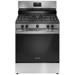 Frigidaire FCRG3052BS Gas Range, 5.1 cu. ft. Capacity, 30 inch Exterior Width, Manual Clean, 5 Burners, Storage Drawer, 18,000 BTU Highest Burner, Stainless Steel colour