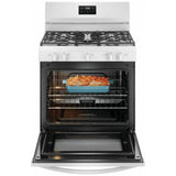 Frigidaire FCRG3052BW Gas Range, 5.1 cu. ft. Capacity, 30 inch Exterior Width, Manual Clean, 5 Burners, Storage Drawer, 18,000 BTU Highest Burner, White colour